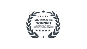 Emblem featuring a world map surrounded by olive branches centered on a dark teal background (likely a UN-style logo)